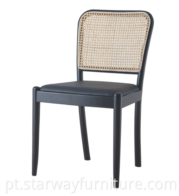 Rattan Back Wood Chair